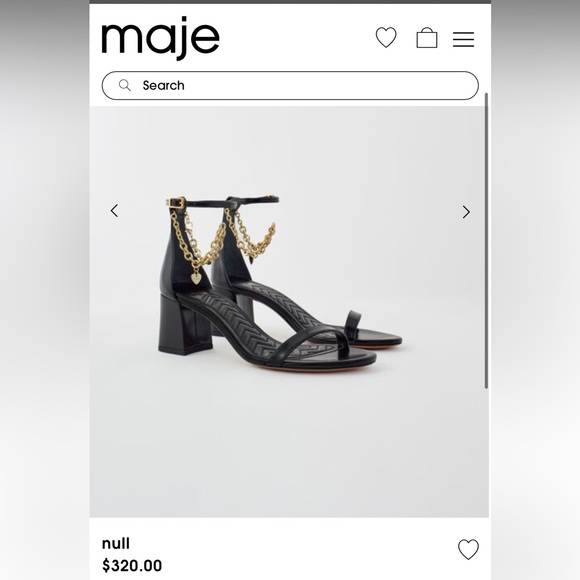 US 7.5 Maje Medium heel sandals with gold-tone chain - Picture 1 of 10